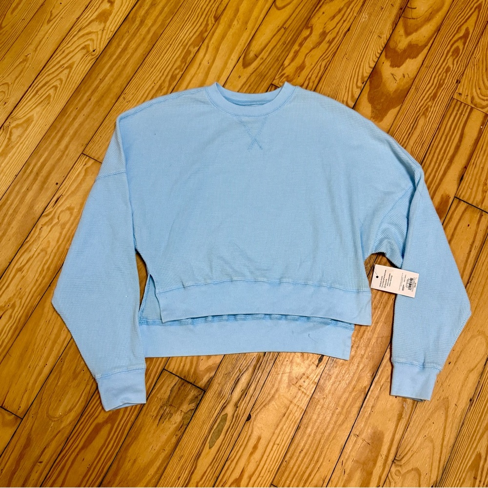 NWT - Baby Blue XS Women's Midriff Sweatshirt crop top x-small